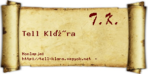 Tell Klára névjegykártya