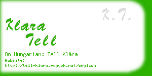 klara tell business card